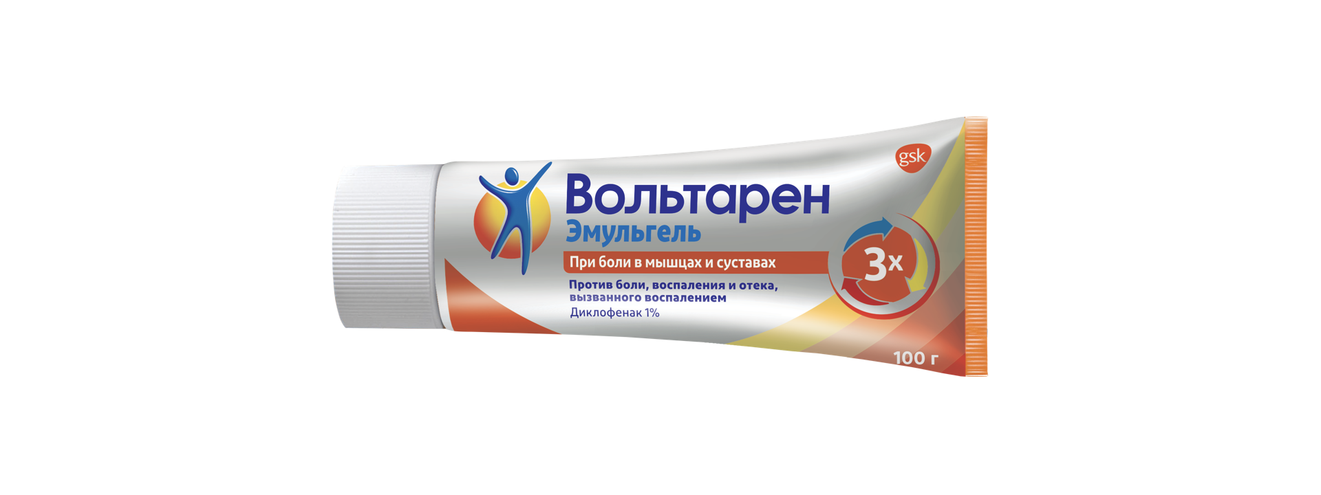 Вольтарен Эмульгель 1 %— облегчает боль, уменьшает воспаление и ускоряет процесс естественного восстановления при растяжениях и ушибах1,2