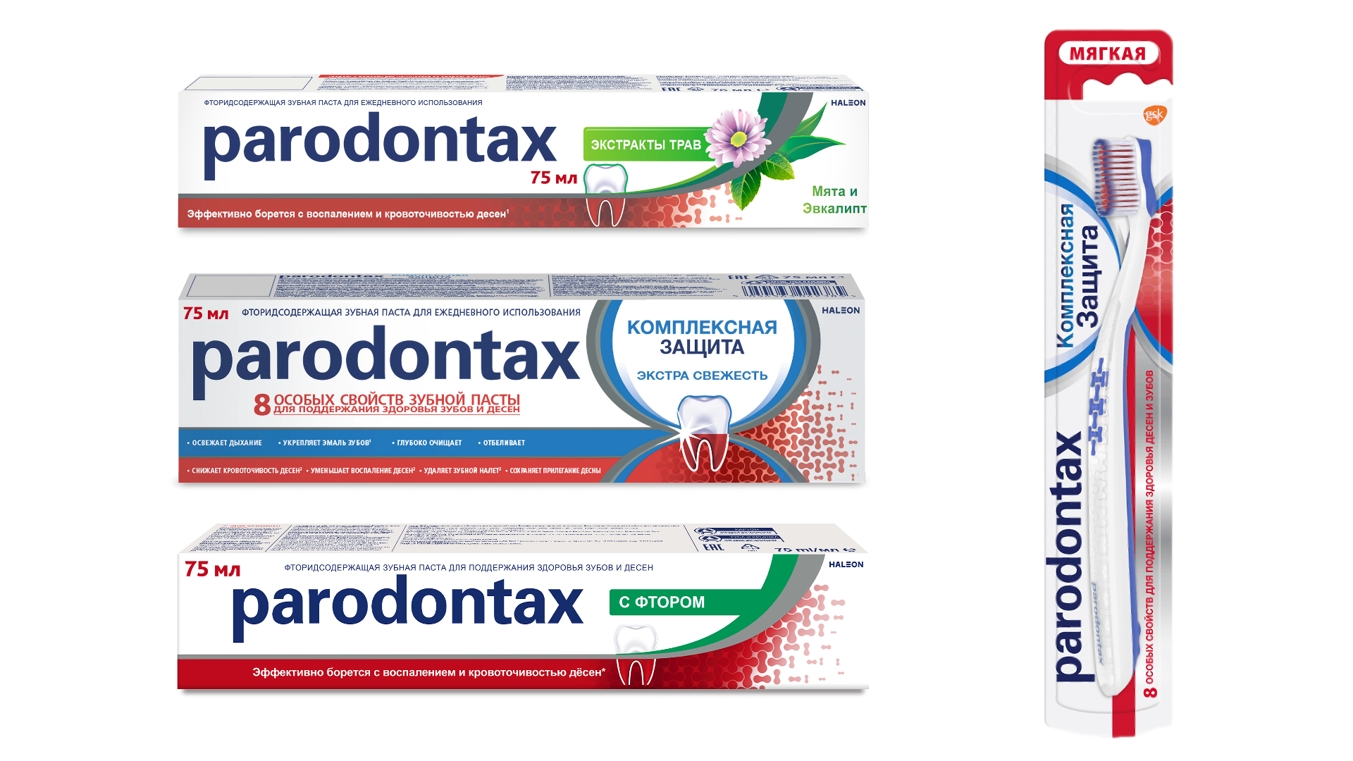 Ассортимент продуктов parodontax