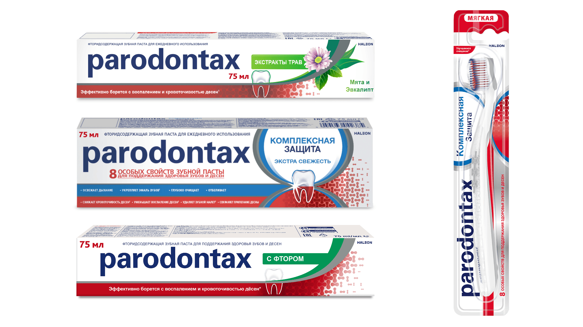 Ассортимент продуктов parodontax